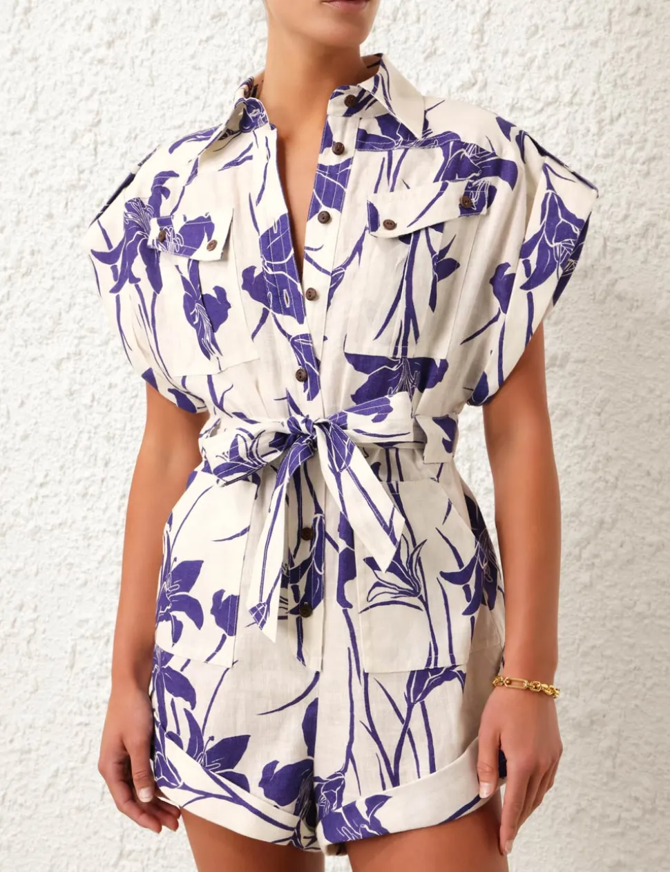 Acadian Cuffed Playsuit