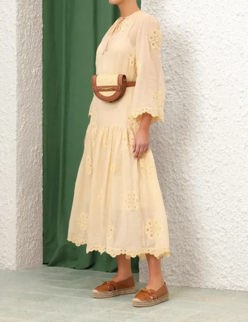 Acadian Embroidered Maxi Dress