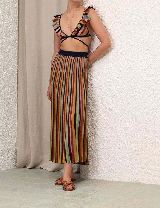Alight Stripe Midi Skirt