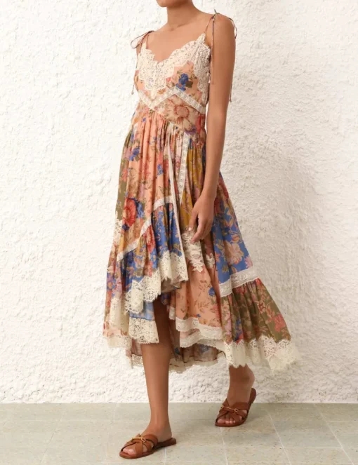 August Asymmetric Slip Dress