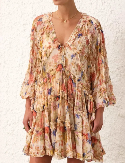 August Billow Frill Mini Dress