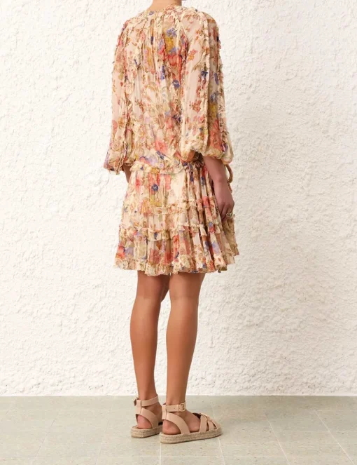 August Billow Frill Mini Dress