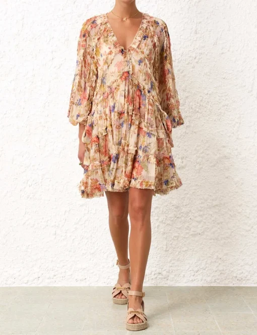 August Billow Frill Mini Dress