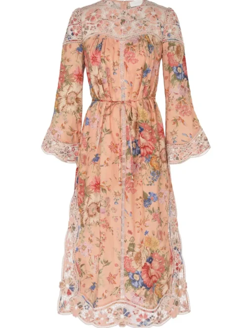 August Broderie Midi Dress