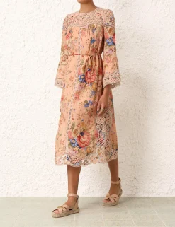 August Broderie Midi Dress