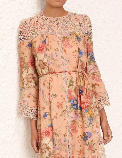 August Broderie Midi Dress
