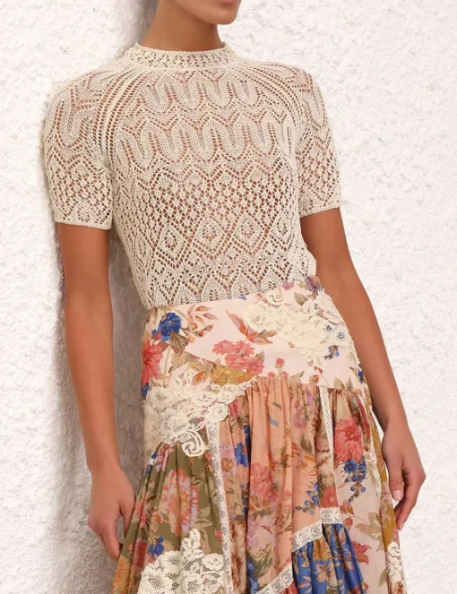 August Lace Knit Tee