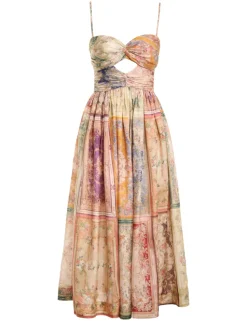 August Tie Front Midi Dress