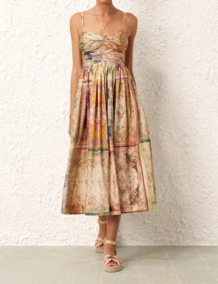August Tie Front Midi Dress