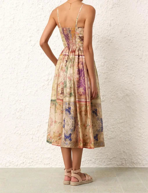 August Tie Front Midi Dress