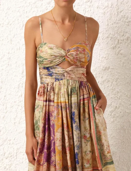 August Tie Front Midi Dress