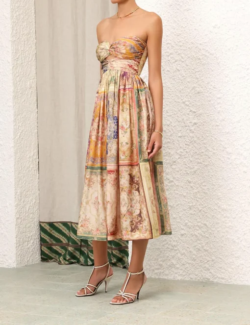 August Tie Front Midi Dress