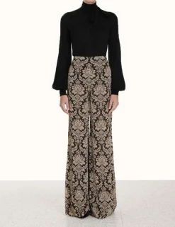 Blouson Tie-Neck Sweater