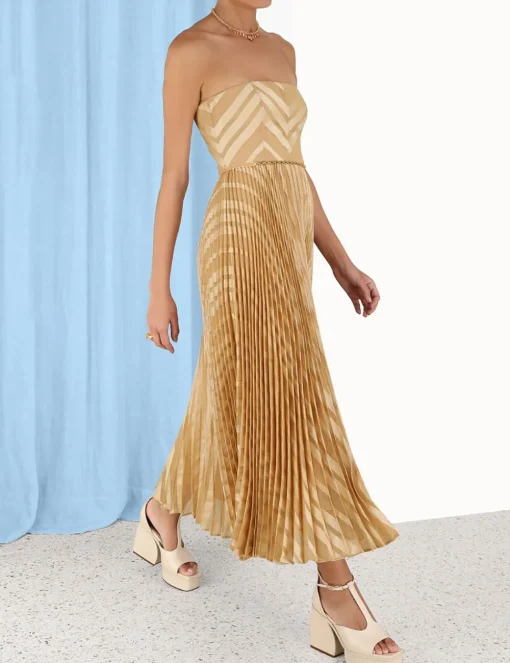 Burnout Pleated Dress