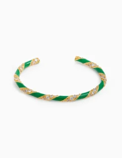 Candy Stripe Pave Cuff