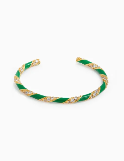 Candy Stripe Pave Cuff