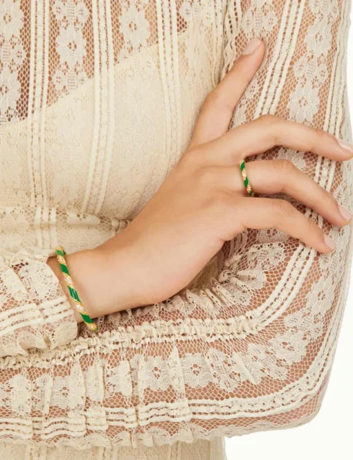 Candy Stripe Pave Cuff