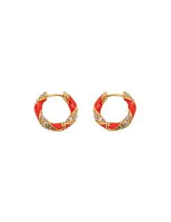 Candy Stripe Pave Hoops