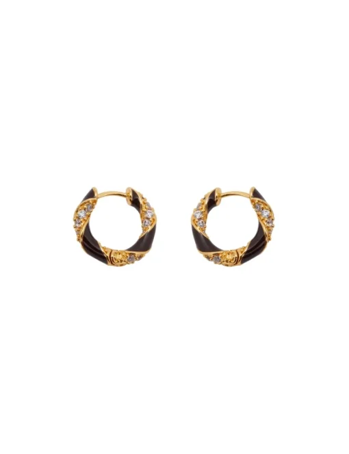 Candy Stripe Pave Hoops
