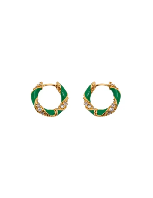 Candy Stripe Pave Hoops