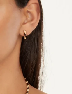 Candy Stripe Pave Hoops