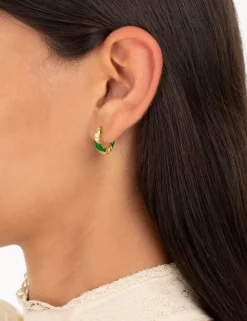 Candy Stripe Pave Hoops