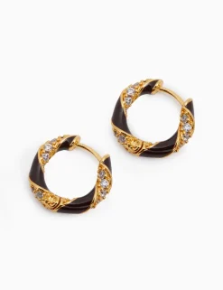 Candy Stripe Pave Hoops
