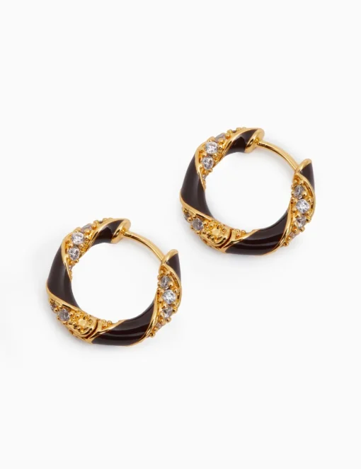Candy Stripe Pave Hoops