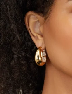 Carved Pave Hoops