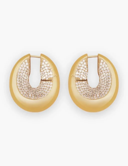 Carved Pave Hoops