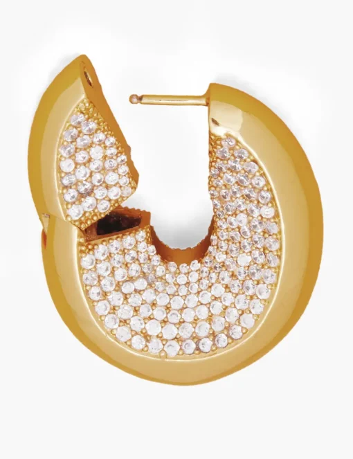 Carved Pave Hoops