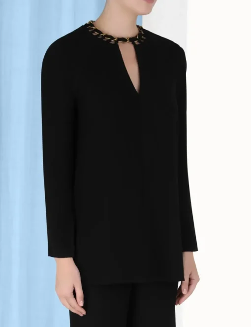 Chain Embellished Tunic Top