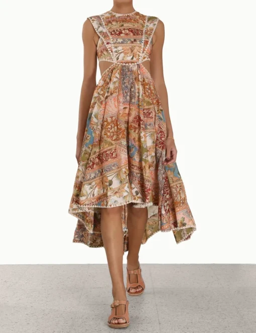Chintz Asymmetric Dress