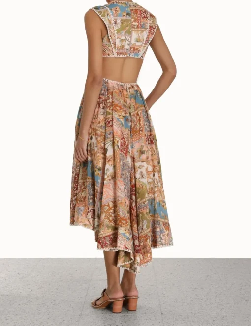 Chintz Asymmetric Dress