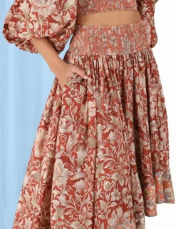 Chintz Asymmetrical Skirt
