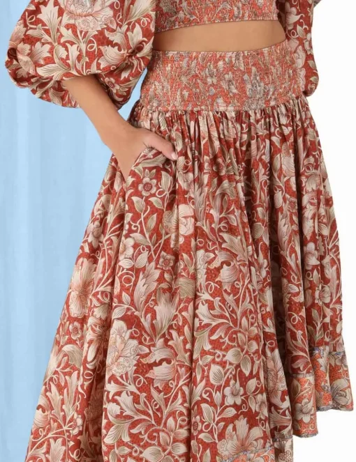Chintz Asymmetrical Skirt
