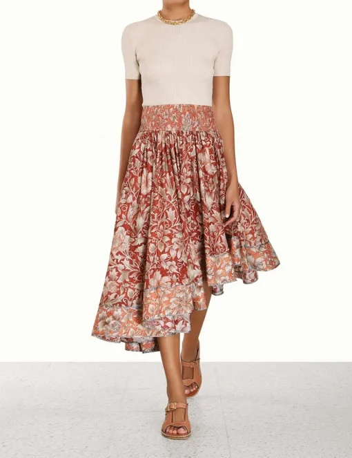 Chintz Asymmetrical Skirt