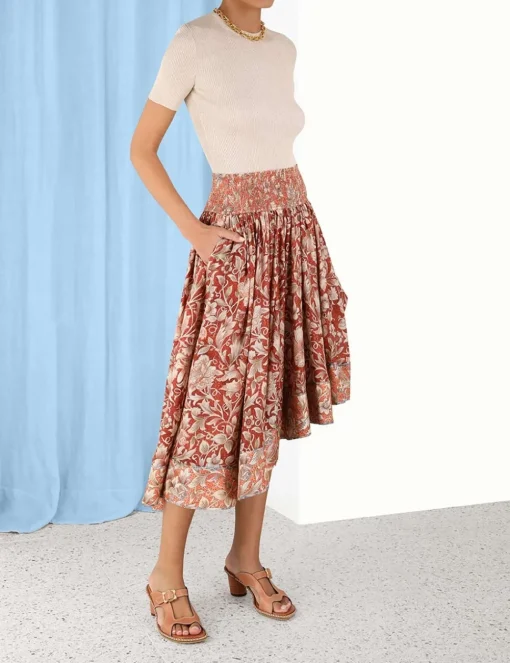 Chintz Asymmetrical Skirt