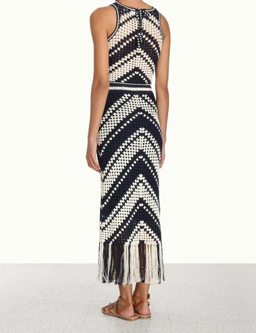 Chintz Crochet Fringed Skirt