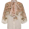 Chintz Tie Neck Blouse