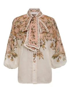 Chintz Tie Neck Blouse