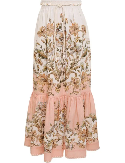 Chintz Tiered Midi Skirt