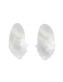Crystal Carved Pebble Earrings