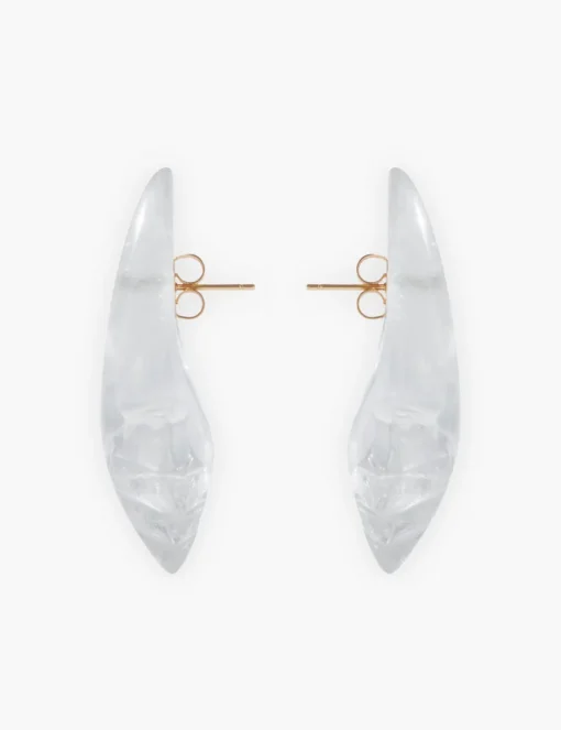 Crystal Carved Pebble Earrings