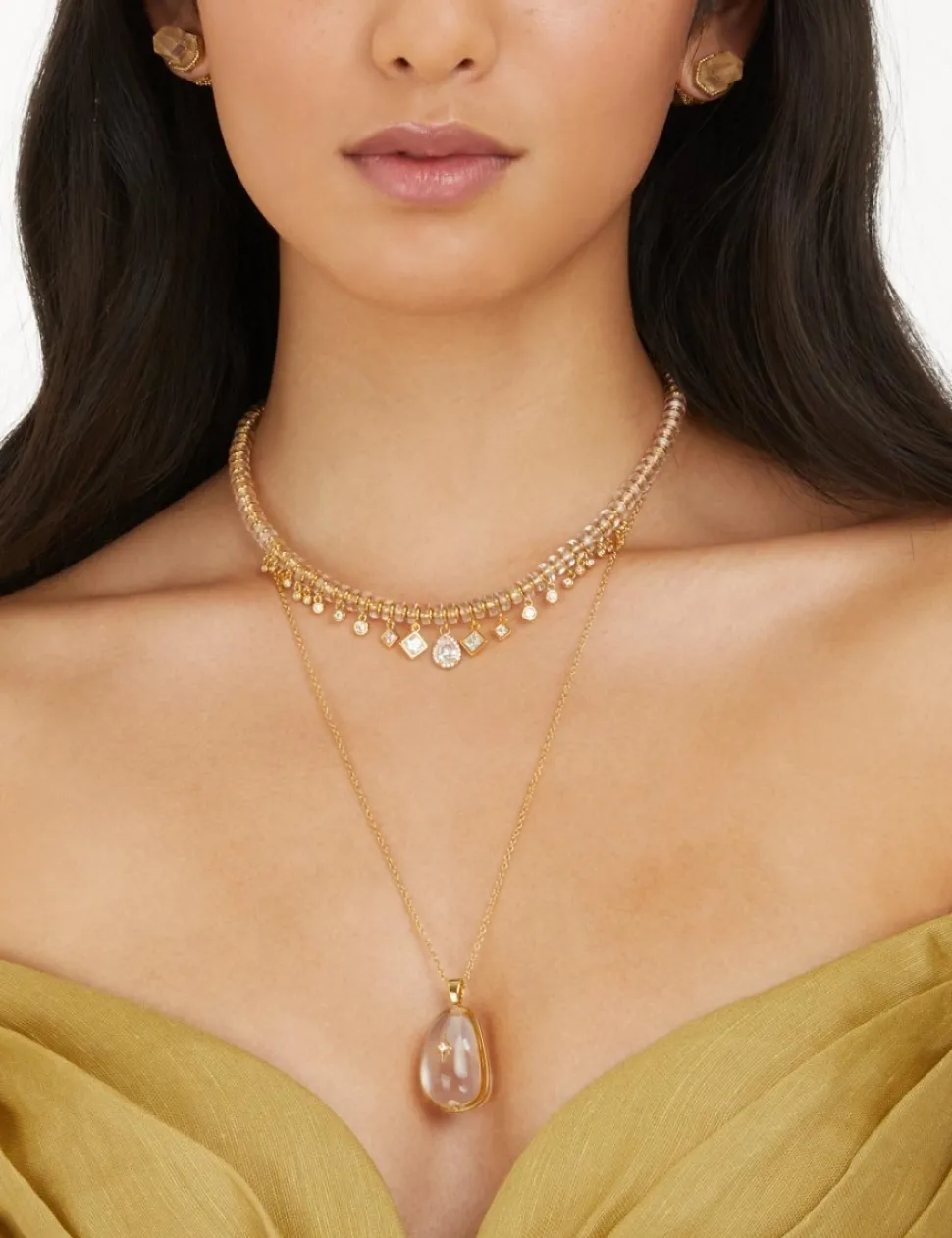 Crystal Quartz Studs Earrings