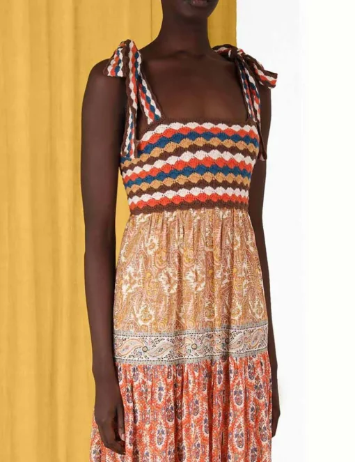 Devi Crochet Spliced Dress