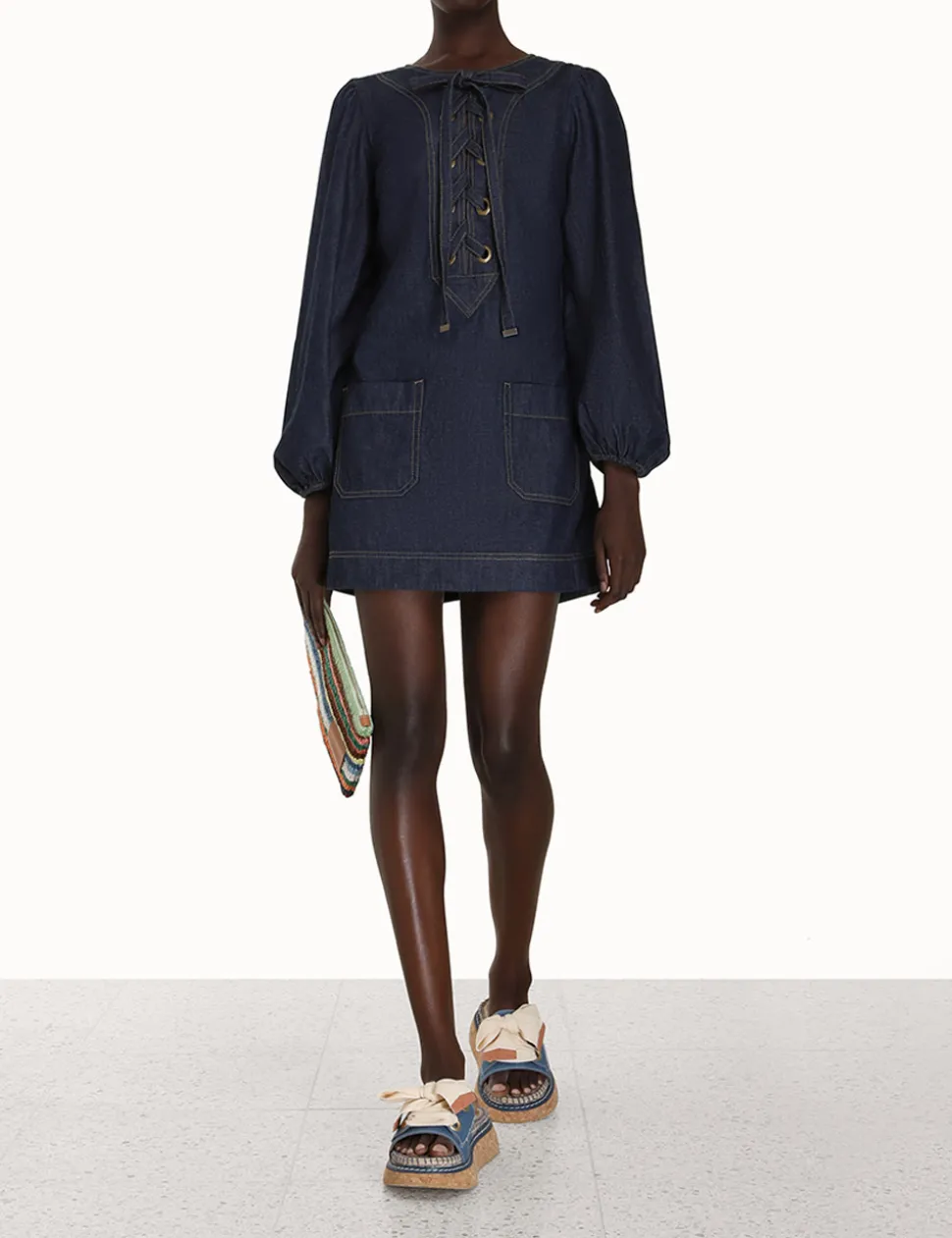 Devi Lace Up Tunic Dress