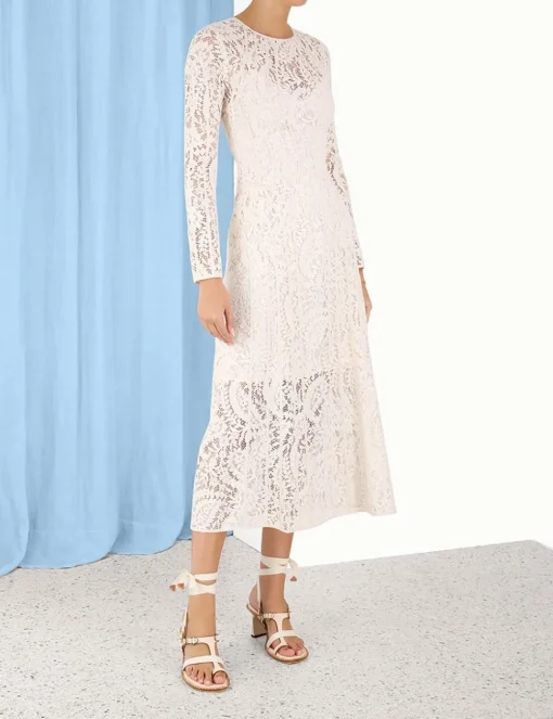 Devi Panelled Lace Midi Dress