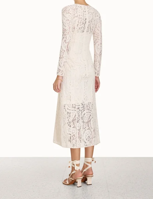 Devi Panelled Lace Midi Dress