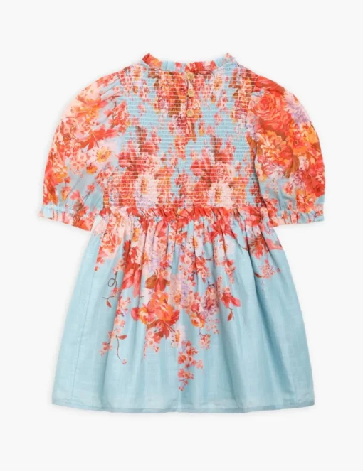 Devi Puff Sleeve Shirred Dress